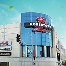 Vibrant storefront of Koreatown Galleria showcasing Korean products.