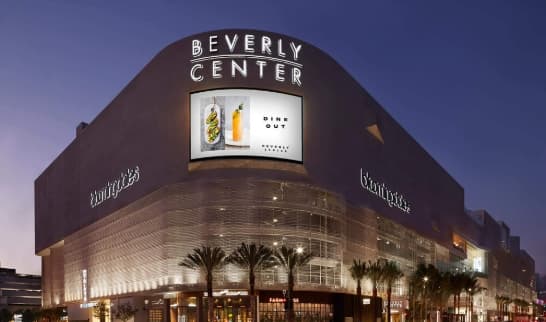Exterior view of Beverly Center shopping mall in Los Angeles