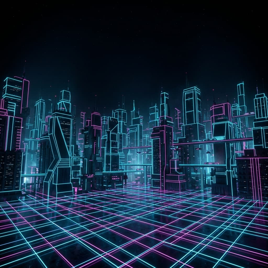 Cyberpunk City Skyline