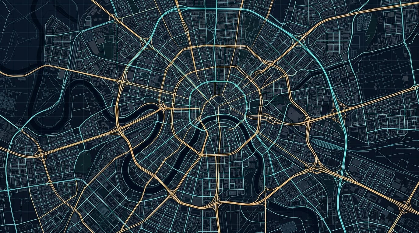 Cyber-Cartography Street Grid Map